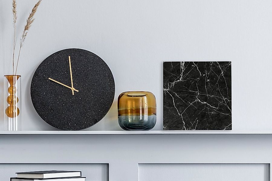 OneMillionCanvasses® Leinwandbild Marmor - Schwarz - günstig online kaufen