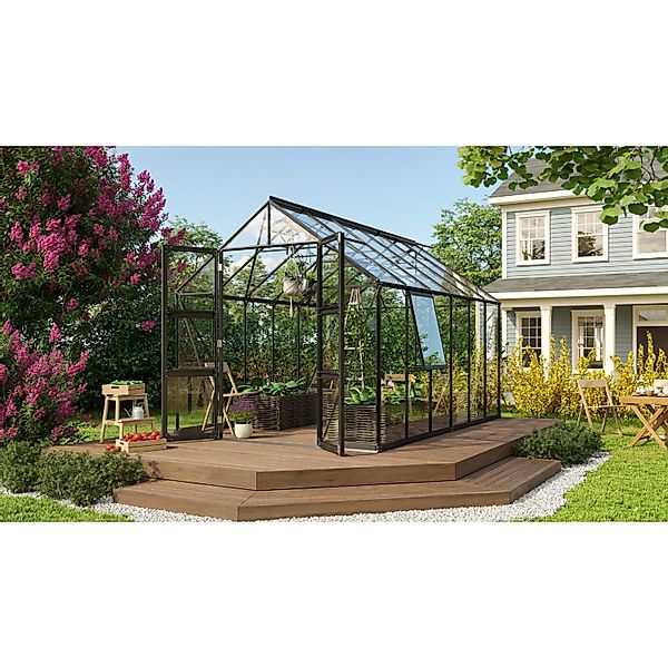 Vitavia Gewächshaus Olymp 9900 Schwarz 9,9 m² inkl. Fundament günstig online kaufen