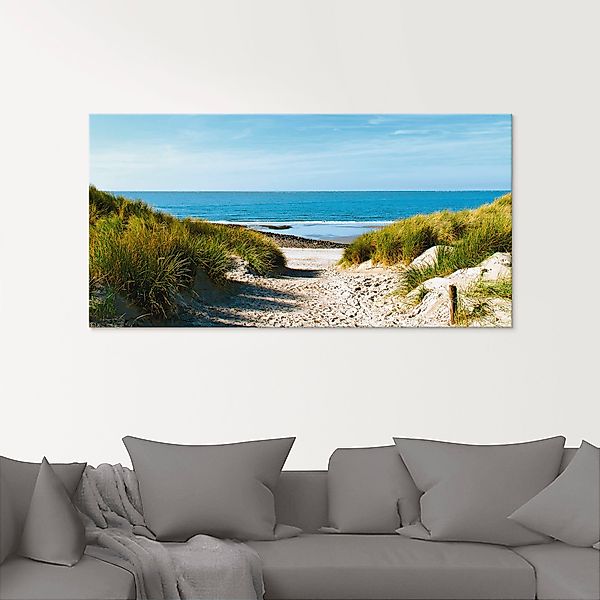 Artland Glasbild Strand mit Sanddünen und günstig online kaufen