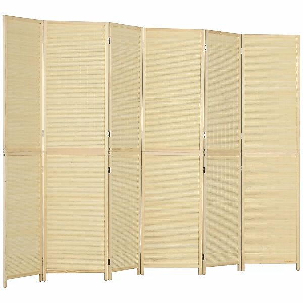 HOMCOM Paravent innen aus Bambus 6 Paneelen 270 x 180 cm Raumteiler Trennwa günstig online kaufen
