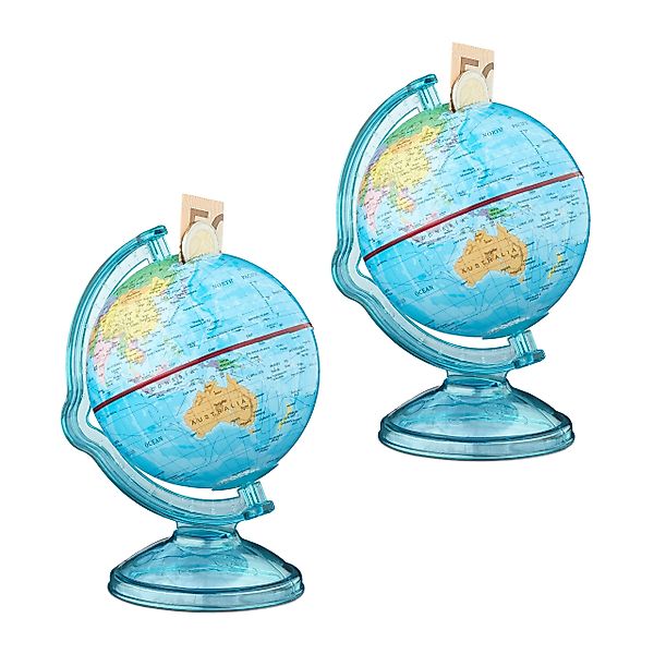 relaxdays Spardose 2 x Spardose Globus günstig online kaufen
