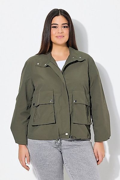 Ulla Popken Sommerjacke Jacke große Taschen Blouson-Form Saum-Tunnelzug günstig online kaufen