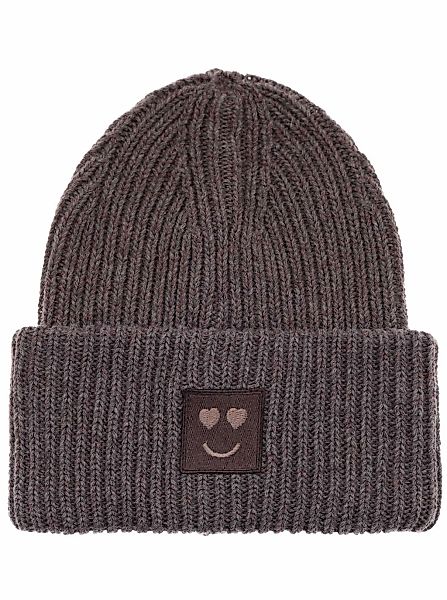 Zwillingsherz Strickmütze "Smile" Grobstrick, Smile Patch günstig online kaufen