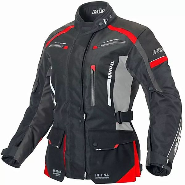 Büse Motorradjacke Büse Torino II Textiljacke schwarz / hellgrau / rot Dame günstig online kaufen