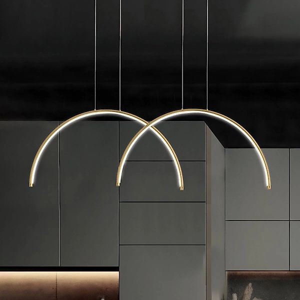 LED-Pendellampe Megan, Länge 95 cm, goldfarben, 2-flg. günstig online kaufen