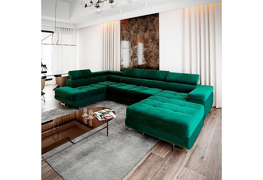 Masseno Ecksofa CASONE mit Schlaffunktion U-Form, Sofa mit Bettkasten günstig online kaufen