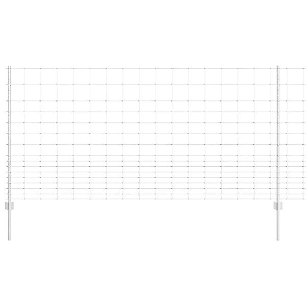 vidaXL Zaun mit Pfosten Silber 1,2 x 25 m Stahl 3337126 günstig online kaufen