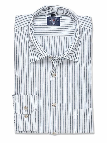 MARVELIS Langarmhemd im Streifen-Look, Businesshemd, Kentkragen günstig online kaufen