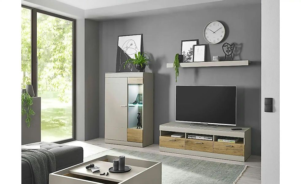 Wohnwand  Siero ¦ grau ¦ Maße (cm): B: 250 H: 45 Kommoden & Sideboards > Wo günstig online kaufen