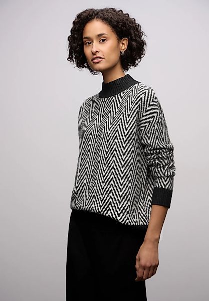 STREET ONE Stehkragenpullover mit grafischem Muster günstig online kaufen