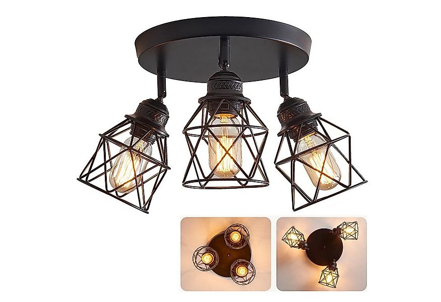 MUPOO Deckenleuchten LED-Deckenstrahler,Retro Deckenlampe E27,aus Metall in günstig online kaufen