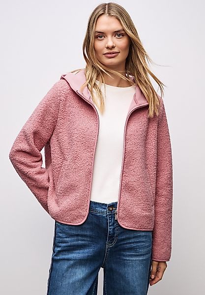 STREET ONE Strickfleecejacke Teddy-Jacke mit Kapuze günstig online kaufen