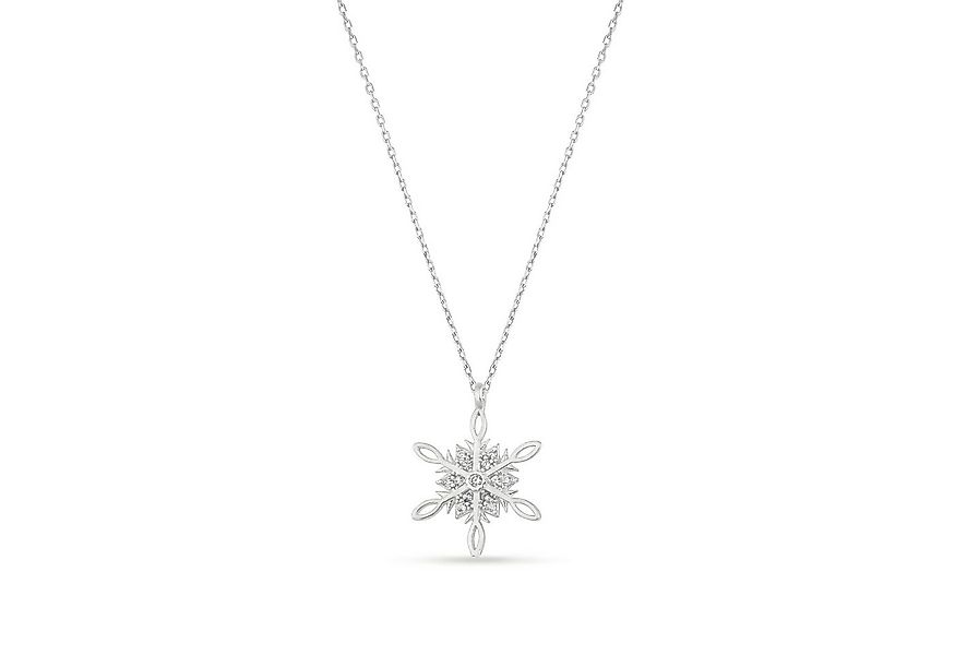 Einzelstück Kette mit Anhänger Kette Misty Silber (Schneeflocke) günstig online kaufen