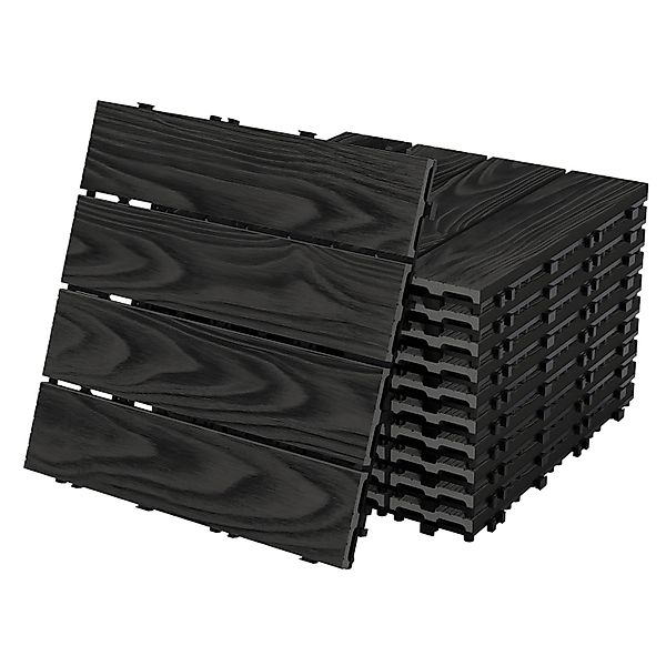 ML-Design WPC Terrassenfliesen 30x30 cm 22 Stück Anthrazit Holzoptik günstig online kaufen