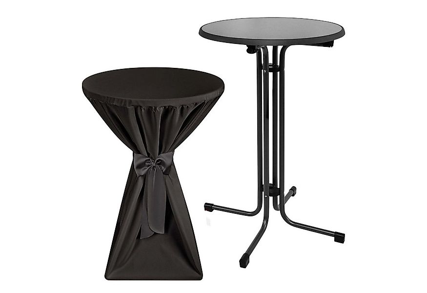 Beautissu Stehtisch Outdoor Stehtisch Sylt, klappbar, Ø80cm, Schwarz, mit H günstig online kaufen