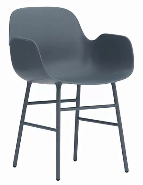 Sessel Form plastikmaterial blau / Stuhlbeine aus Metall - Normann Copenhag günstig online kaufen