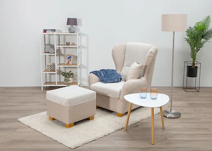 Home affaire Ohrensessel »Oliver«, Ohrensess,mit Hocker,Zierkissen,Klassisc günstig online kaufen