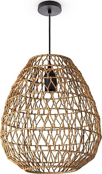 Paco Home Pendelleuchte KAGEEG, ohne Leuchtmittel, Korb Hängeleuchte Rattan günstig online kaufen