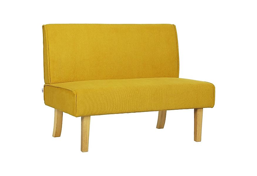 HOMCOM 2-Sitzer Couch mit Cord-Optik, Holzbeine, Gepolsterter Polstersofa, günstig online kaufen