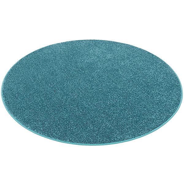Snapstyle Hochflor Velours Teppich Cottage Petrol 160cm Rund günstig online kaufen