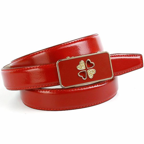 Anthoni Crown Ledergürtel Damengürtel mit filigraner Glas-Schließe günstig online kaufen