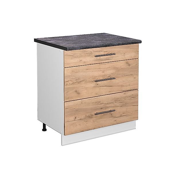Vicco Unterschrank Fame-Line, Goldkraft Eiche/Weiß, 80 günstig online kaufen