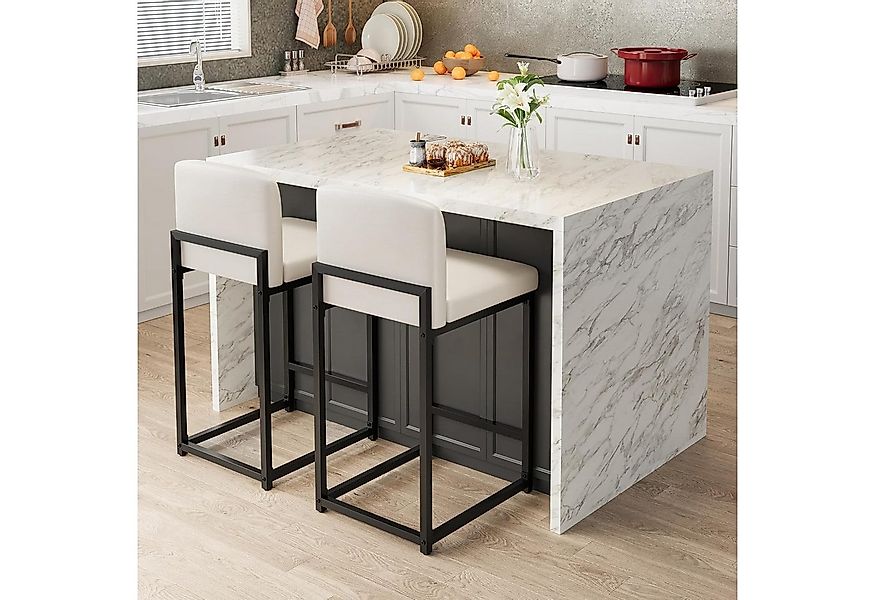 GarveeMore Barhocker 2er-Set,gepolsterte Barhocker in Tresenhöhe (63 cm),Mo günstig online kaufen