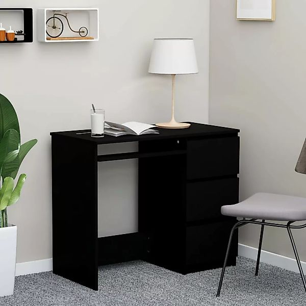 Schreibtisch Schwarz 90 X 45 X 76 Cm Spanplatte günstig online kaufen