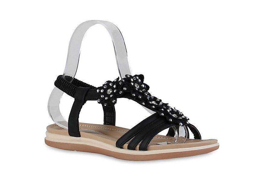 VAN HILL 838482 Riemchensandale Damen Riemchensandalen Sandalen Spitze Blum günstig online kaufen