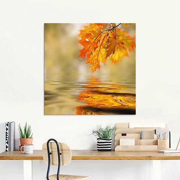 Artland Glasbild "Herbstblatt", Blätter, (1 St.) günstig online kaufen
