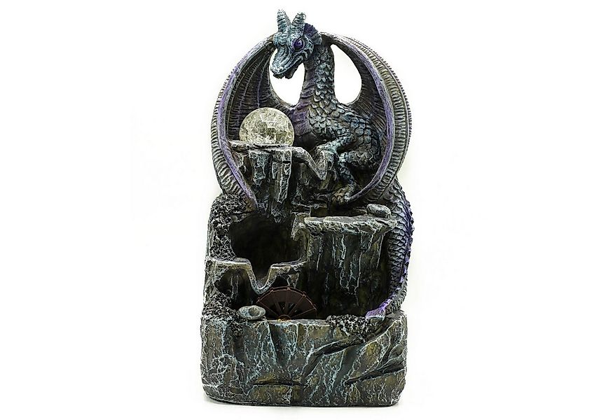 Bali-Homedecor Wasserspiel Tisch-Wasserspiel- 35cm - Lila Drache, Kristallk günstig online kaufen