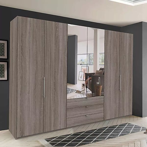 Panorama Schlafzimmerschrank mit Falttüren Spiegeltür günstig online kaufen