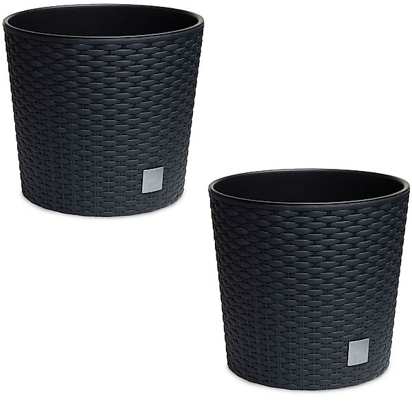 astor24 Blumentopf 2x Blumentopf Rattan Blumenkübel günstig online kaufen