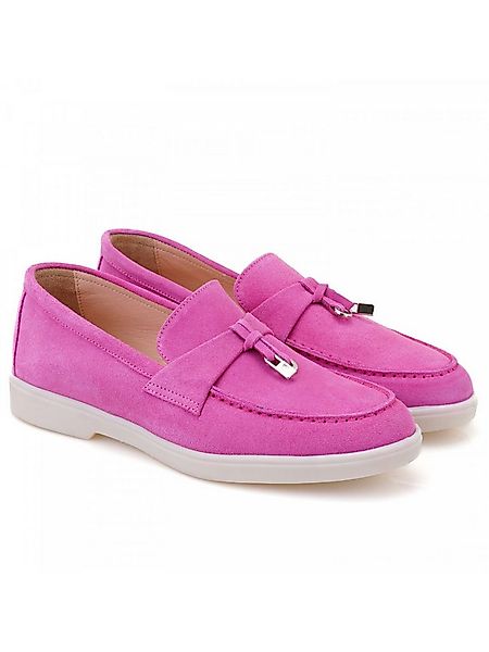 Desa Damen-Slipper aus Wildleder – Lederfutter, Synthetiksohle, flacher Ab günstig online kaufen