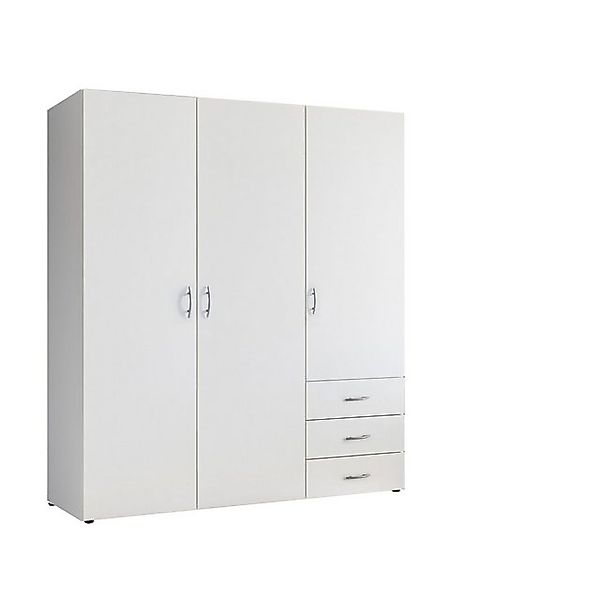 möbelando Kleiderschrank Harry (BxHxT) 150x176x52 cm) in Weiß mit 3 Schubla günstig online kaufen