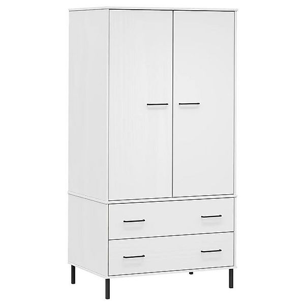 vidaXL Kleiderschrank Kleiderschrank OSLO Metallbeine Weiß 90x55x172,5 cm M günstig online kaufen