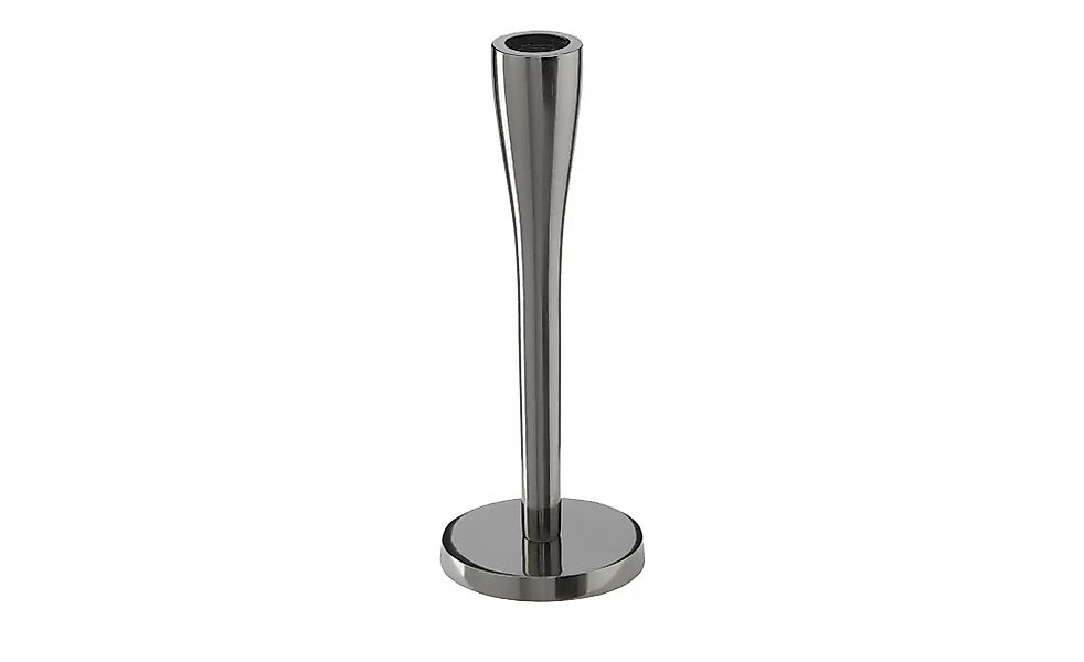 HOME STORY Kerzenhalter   ¦ schwarz ¦ Aluminium ¦ Maße (cm): H: 19  Ø: 7 Ac günstig online kaufen