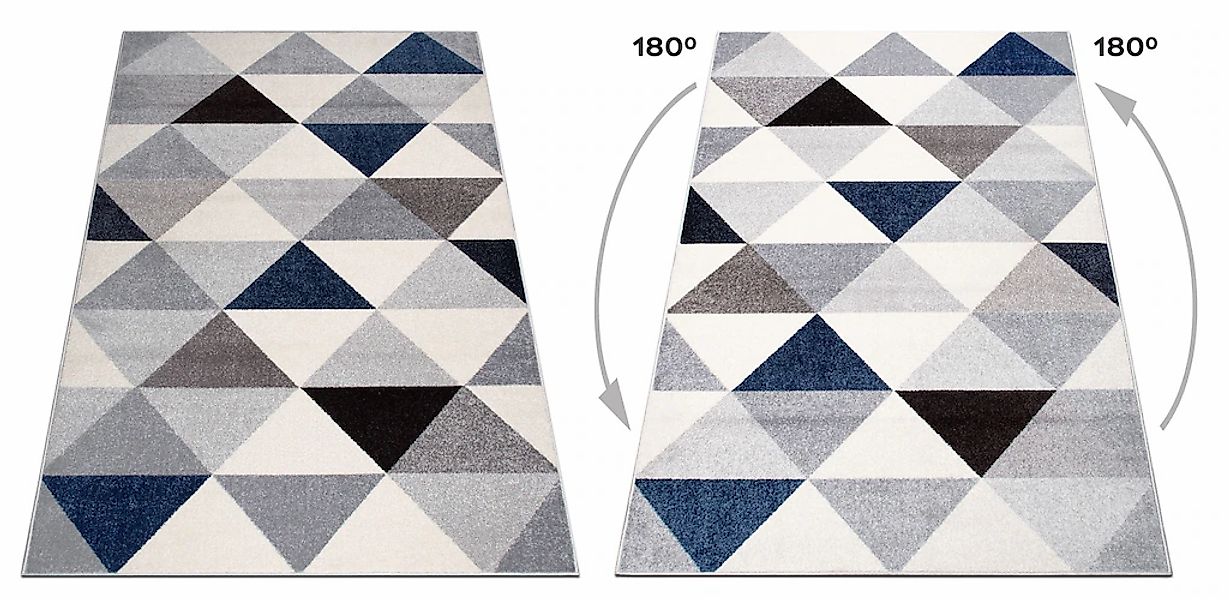 my home Teppich Berlad Geo, rechteckig, Höhe: 9 mm, mit besonders weichem F günstig online kaufen