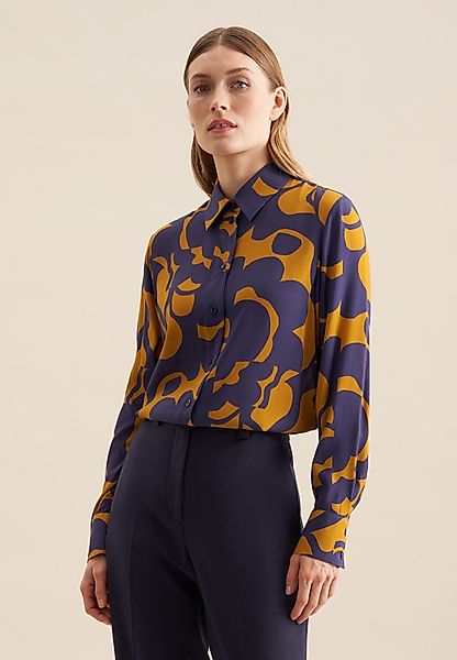 seidensticker Hemdbluse "Schwarze Rose" 1/1 Kragen Geometrische Muster günstig online kaufen