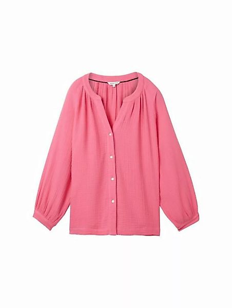TOM TAILOR Blusenshirt crinkle structure blouse, carmine pink günstig online kaufen