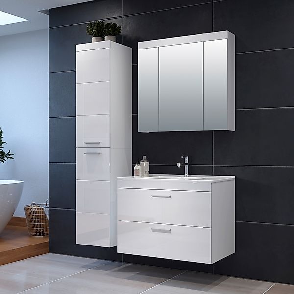 welltime Badezimmer-Set »Dormoletto« 4 Stk. tlg. Badmöbel-Set: Hochschrank, günstig online kaufen