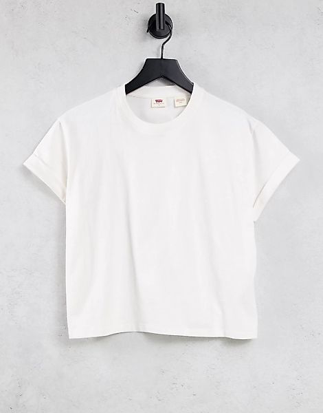 Levi's – Lola – T-Shirt in Tofu-Weiß mit kurzem Schnitt-Neutral günstig online kaufen