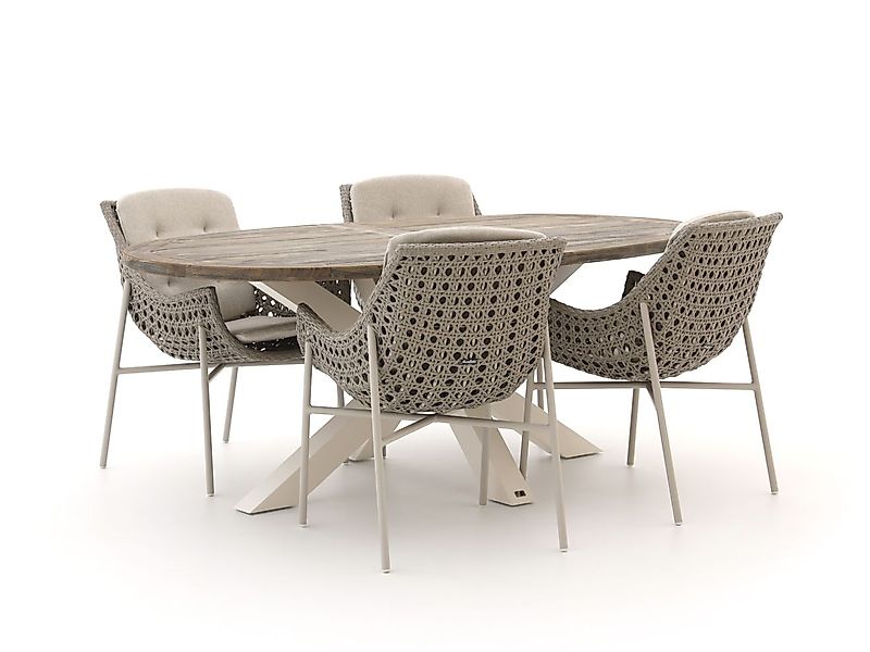 Manifesto Novara/ROUGH-Y Ellips 200 cm Gartenmöbel-Set 5-teilig günstig online kaufen