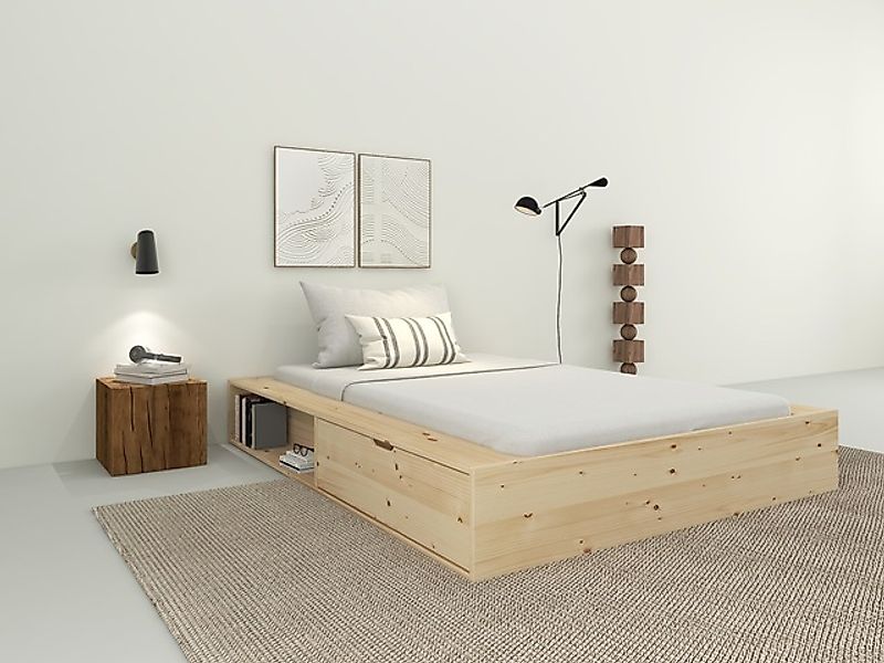 Home affaire Stauraumbett »Erno, Massivholzbett, Futonbett, 275KG belastbar günstig online kaufen