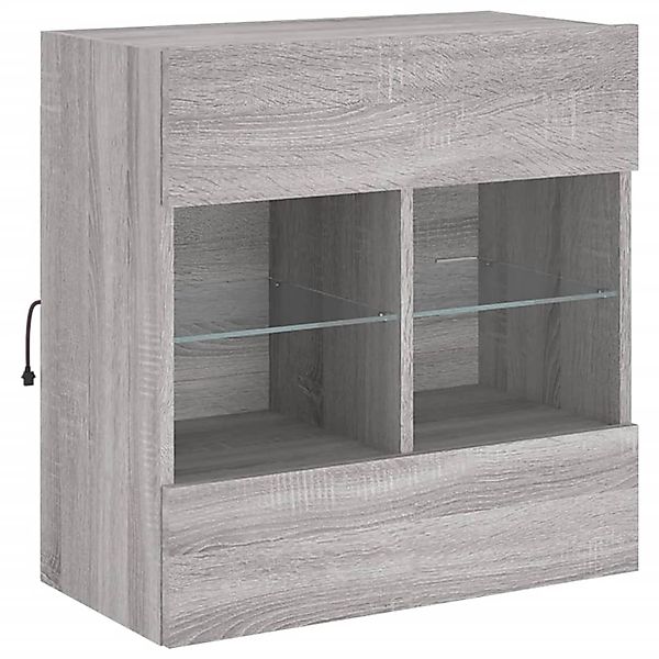 VidaXL TV-Wandschrank mit LED-Leuchten Grau Sonoma 58,5x30x60,5 cm günstig online kaufen