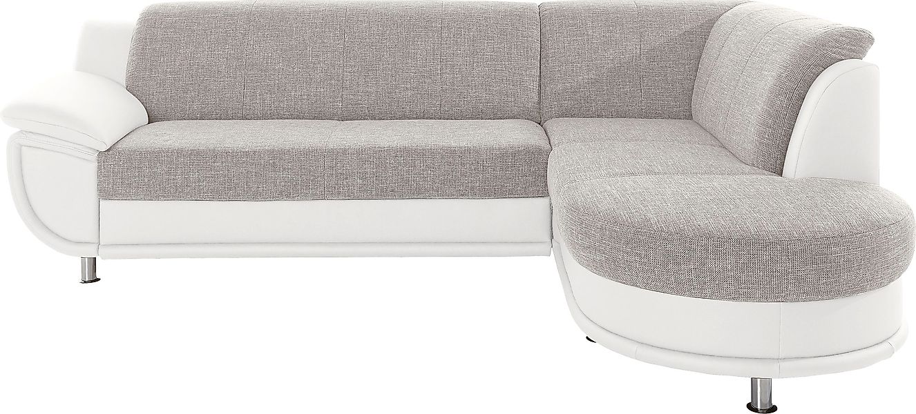 TRENDMANUFAKTUR Ecksofa "Rondo 3, zeitlos und bequem, Materialmix, breite A günstig online kaufen