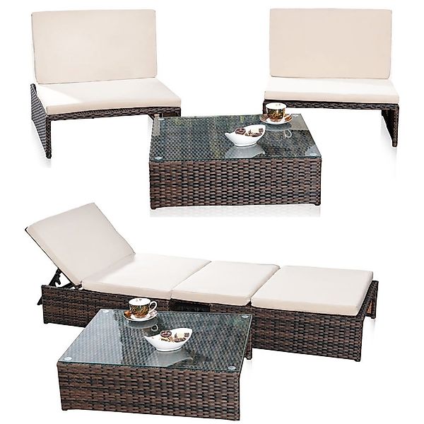 Mucola Gartenlounge-Set Lounge Sitzgarnitur Gartenset Gartenmöbel günstig online kaufen