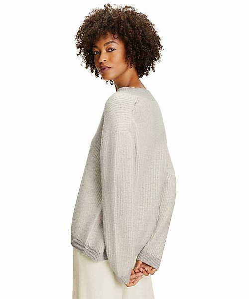 FALKE Damen Pullover V-Ausschnitt, XS, Grau, Rippe, Kaschmir, 64171-384501 günstig online kaufen