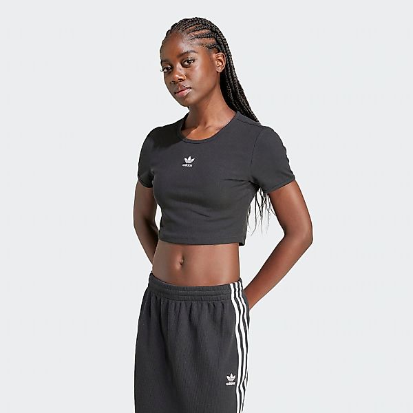 adidas Originals T-Shirt "ESSENTIALS RIBBED CROP" figurbetonte Passform, sc günstig online kaufen