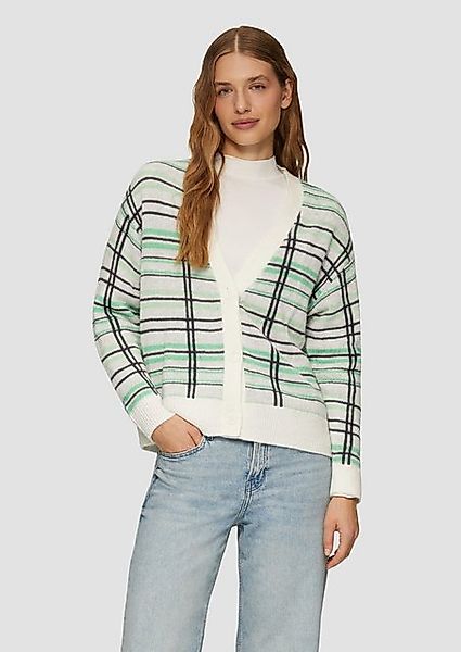 s.Oliver Strickjacke Cardigan aus Wollmix mit Karomuster günstig online kaufen